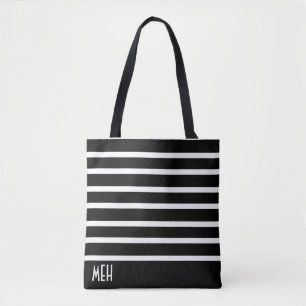 Striptes Monogramm Tasche