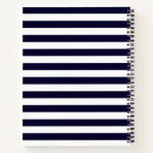 Striptes Nautical Sailing Notebook Notizbuch (Rückseite)