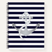 Striptes Nautical Sailing Notebook Notizbuch (Vorderseite)