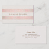 Striptes Pfirsichrosa Trendy Zickzack Elegant Chic Visitenkarte (Vorne/Hinten)