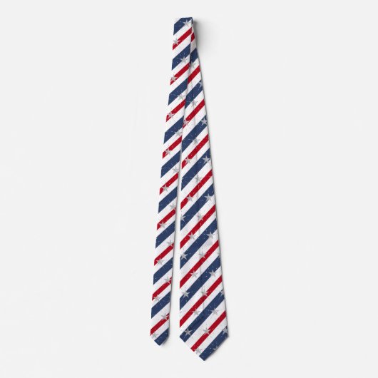 Striptes Red White & Blue 2 Star Spangled Neck Tie Krawatte (Rückseite)