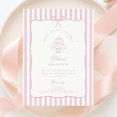 Striptes Rosa, Whimsikaler Bow, Geburtstag Einladung