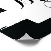 Striptes Schwarz-Weiß-Foto-Ständer-Plakat Poster (Ecke)