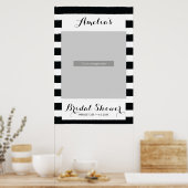 Striptes Schwarz-Weiß-Foto-Ständer-Plakat Poster (Küche)