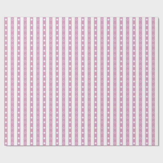 Striptes Star Pattern rosa Wrapping Paper Roll Geschenkpapier (Flach)