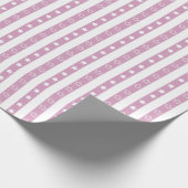 Striptes Star Pattern rosa Wrapping Paper Roll Geschenkpapier (Ecke)