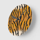 Striptes Tigermuster Runde Wanduhr (Winkel)