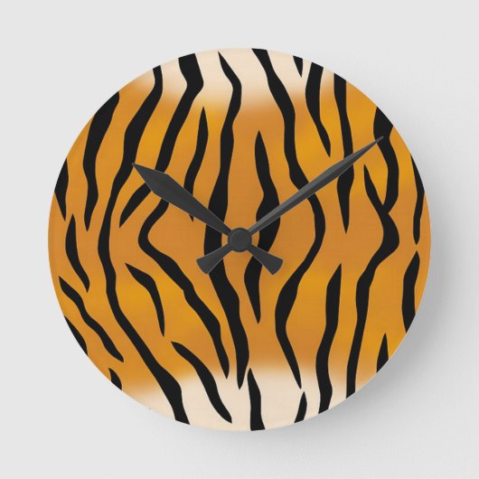 Striptes Tigermuster Runde Wanduhr (Vorderseite)