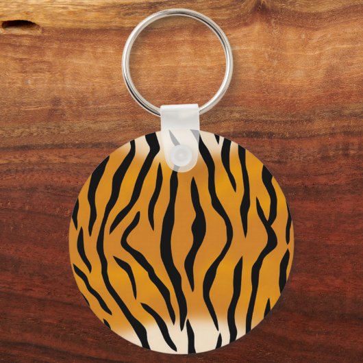 Striptes Tigermuster Schlüsselanhänger (Vorderseite)