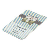 Striptes Vintages Foto Save the Date Hochzeit Magnet (Linke Seite)