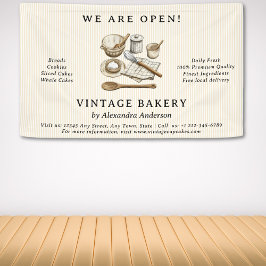 Striptes Vintages Kochgeschirr Banner