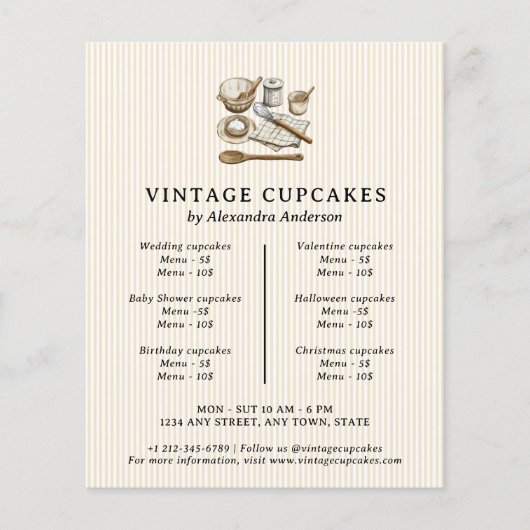 Striptes Vintages Kochgeschirr Flyer (Vorne)