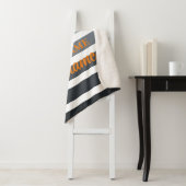 Striptes Weiß Grau und Orange Personalisiert Sherpadecke (Beispiel)