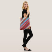 Striptes Wollgewebe: gemütlich, stilvoll Tasche (Am Model)