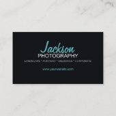 Stripy Aquamarin Fotografy Foto Business Card Visitenkarte (Rückseite)