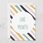 Stripy Baby Milestone Cards Einladung (Vorderseite)