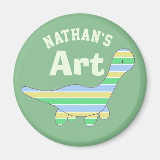 Stripy Dinosaur Magnet (Vorne)