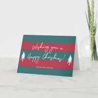 Stripy Happy Christmas Personalisierte Grußkarte