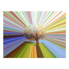 Stripy Herbstbaum Abstrakte Kunst, Dichtung und Mu Fotodruck