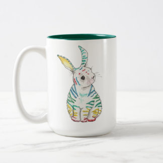Stripy Kaninchen-Tasse Zweifarbige Tasse