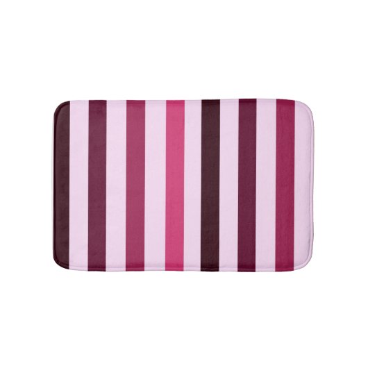 Stripy Red Pink Bath Mat Badematte (Vorderseite)