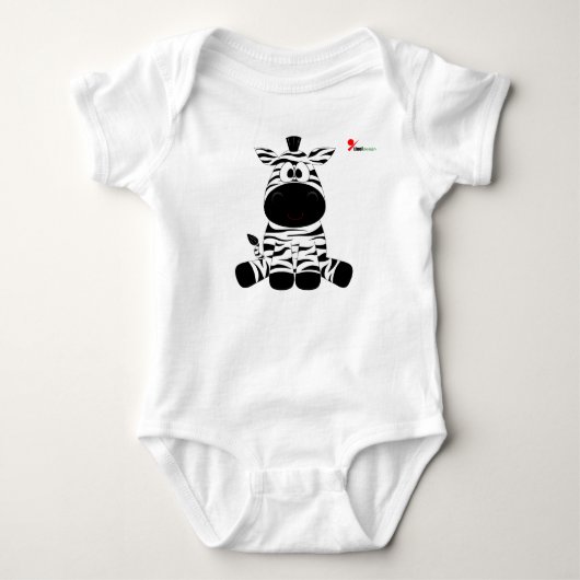 Stripy Zebra Baby Bodysuit Strampler (Vorderseite)
