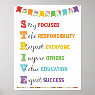 STRIVE Akronym-Klasse Wachstumsstrategie Poster