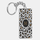 Striylischer Monogram Leopard Print Acryl Schlüsse Schlüsselanhänger (Vorderseite links)