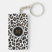 Striylischer Monogram Leopard Print Acryl Schlüsse Schlüsselanhänger (Rückseite)