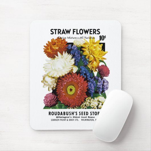 Stroh-Blumen-Samen-Paket-Aufkleber Mousepad (Mit Mouse)