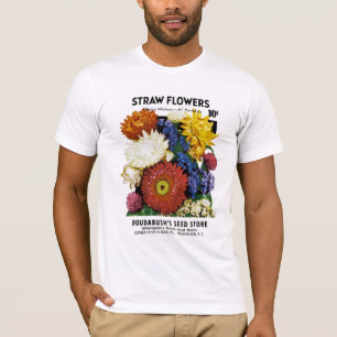 Stroh-Blumen-Samen-Paket-Aufkleber T-Shirt