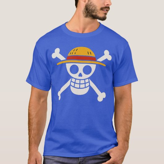 Stroh-Hut-Jolly-Roger-Junge T-Shirt (Vorderseite)