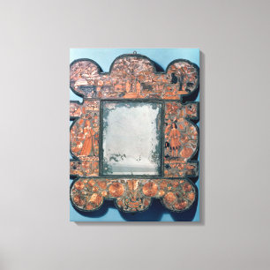 Stroh-Workspiegelrahmen, 1670-80 Leinwanddruck