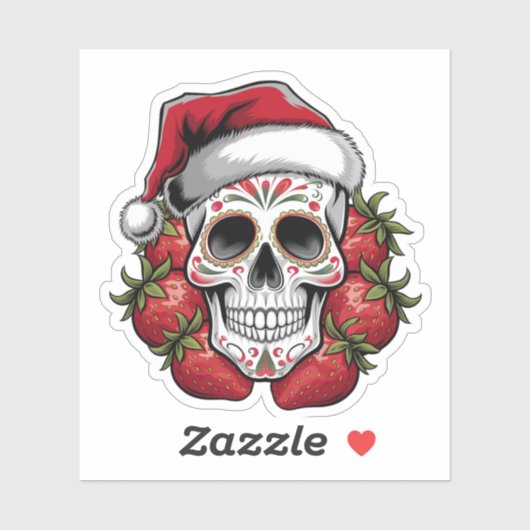 strohbedeckter Santa Day of the Dead Aufkleber (Blatt)