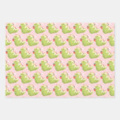 Strohbeer-Matcha-Dinosaurier Geschenkpapier Set (Vorderseite)