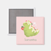 Strohbeer-Matcha-Dinosaurier Magnet (Vorderseite/Rückseite)