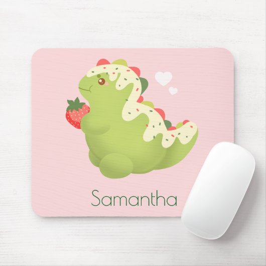Strohbeer-Matcha-Dinosaurier Mousepad (Mit Mouse)