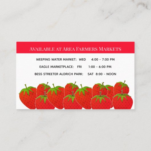 Strohbeerfarm Visitenkarte (Rückseite)