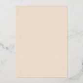 Strohbeige Hochzeitsfeier Rose Gold Foil Einladung (Rückseite)