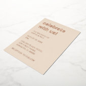 Strohbeige Hochzeitsfeier Rose Gold Foil Einladung (Gedreht)