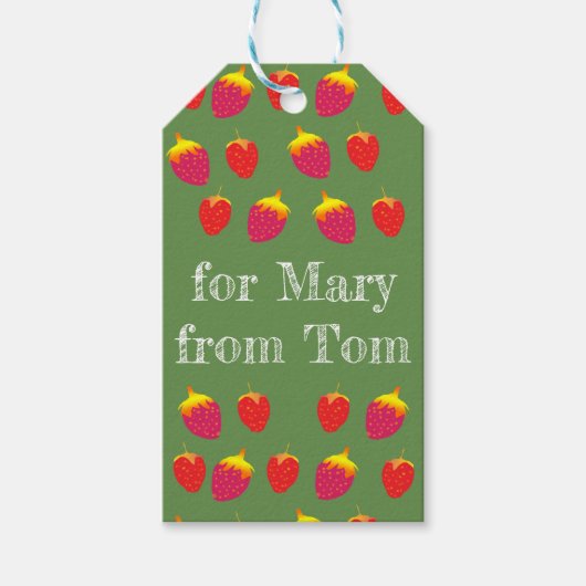 Strohberries Custom Gift Tag Geschenkanhänger (Vorderseite)