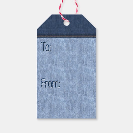 Strohblauer Denim (To-From) Geschenkanhänger (Vorderseite)