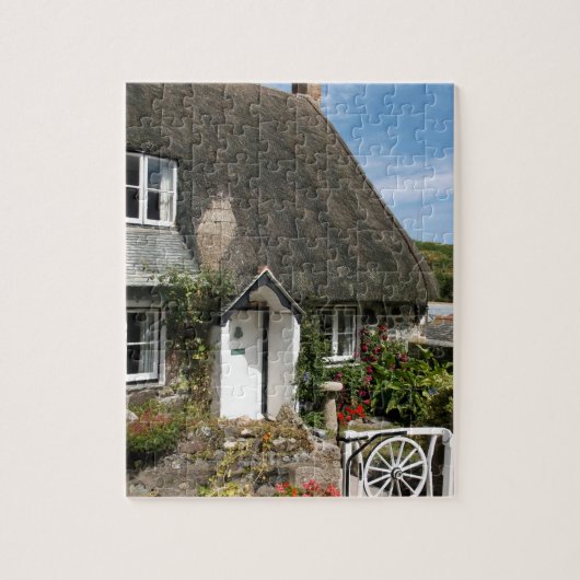 Strohblende Hütte bei Cadgwith Cornwall Fotograf Puzzle (Vertikal)