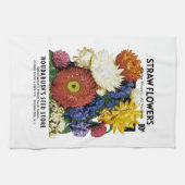 Strohblumen-Samenpaket-Etikett Geschirrtuch (Horizontal)