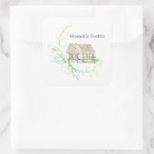 Strohdach der englischen Hütte Square Stickers (Tasche)