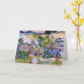 Strohdach-Hütten von Hill von Vincent van Gogh Karte (Gelbe Blume)