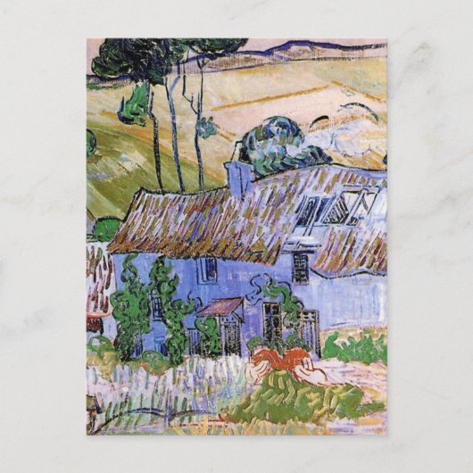 Strohdach-Hütten von Hill von Vincent van Gogh Postkarte (Vorderseite)