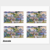 Strohdach-Hütten von Hill von Vincent van Gogh Rechteckiger Aufkleber (Blatt)