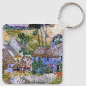 Strohdach-Hütten von Hill von Vincent van Gogh Schlüsselanhänger (Rückseite)