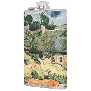 Strohdächer von Hütten in Cordevill Vincent van Go Flachmann